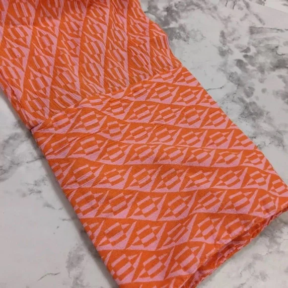 Free people Rillo orange beach dress Textured Button-Up Dress Sz large - Picture 3 of 7